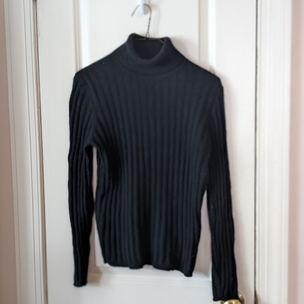 Lord & Taylor Ribbed Cashmere Turtleneck
